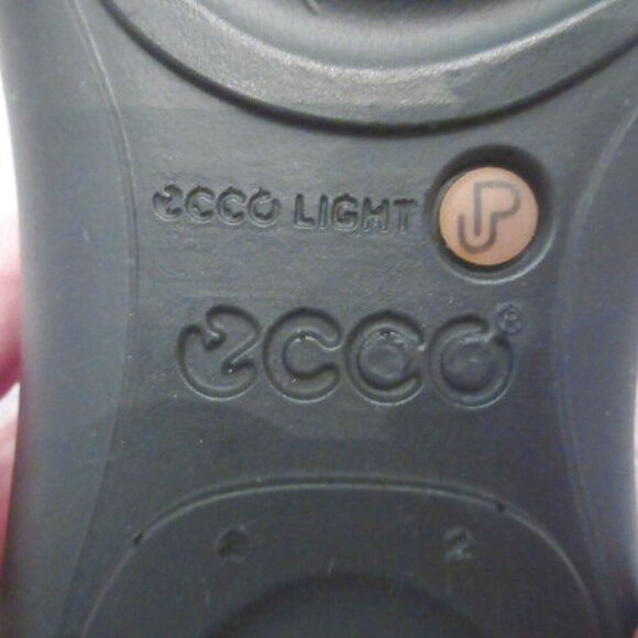 ECCO Light Slingback Sandals Size 8.5 39 Leather Croc Comfort Walk Ankle Strap - Picture 10 of 12